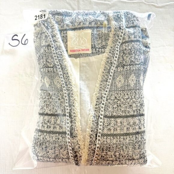 Rebecca Taylor Tweed & Chain Jacket size 2 - Picture 13 of 14